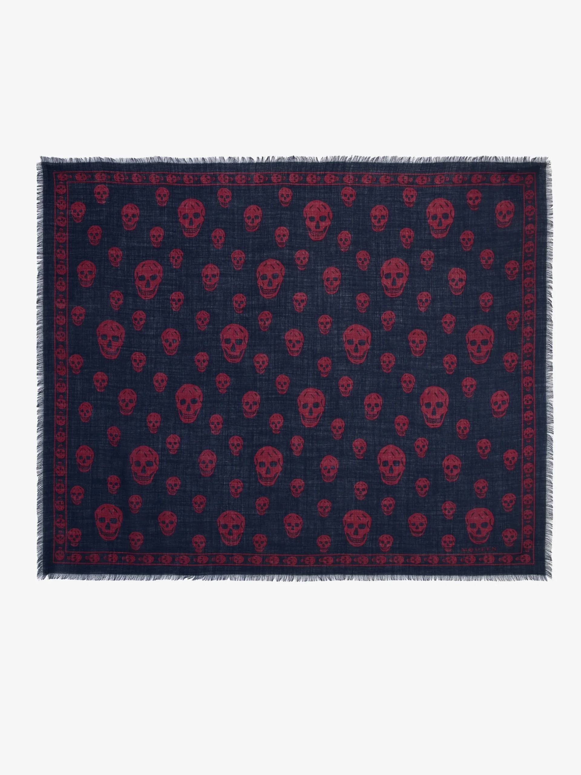 Foulard Skull classico da Uomo in Blu Navy/Bordeaux