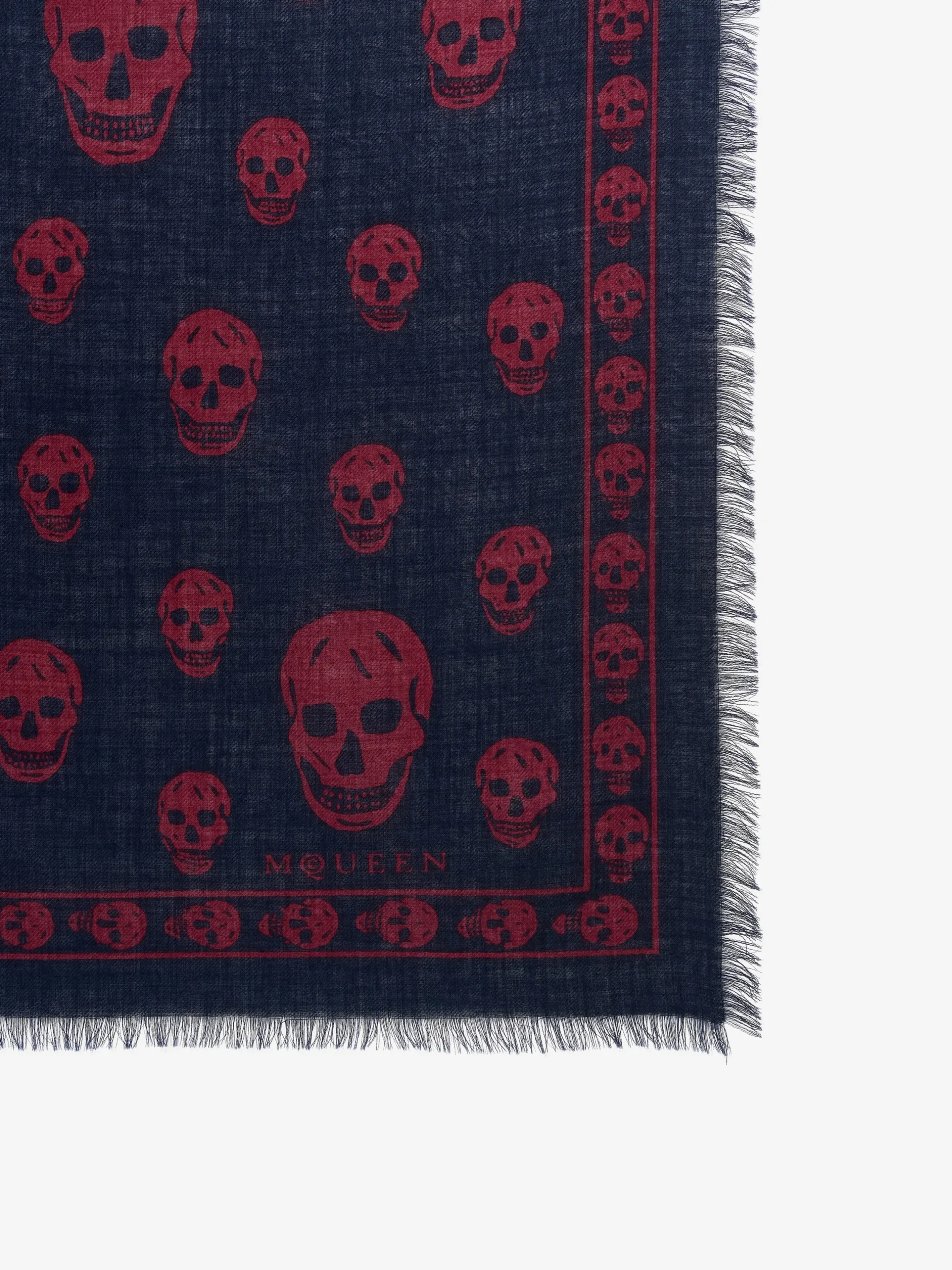 Foulard Skull classico da Uomo in Blu Navy/Bordeaux