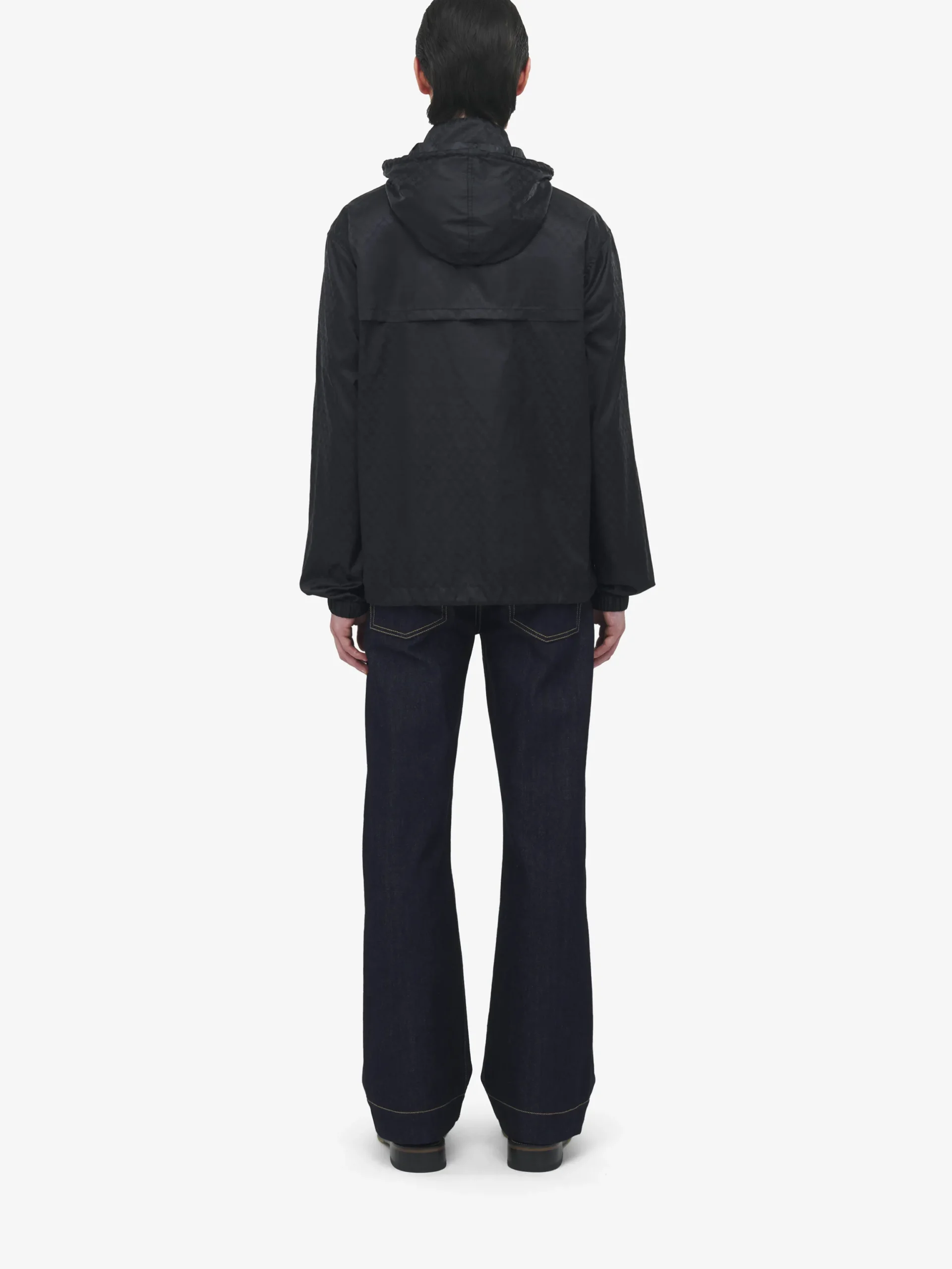 Giacca a vento con motivo Skull in jacquard da Uomo in Nero
