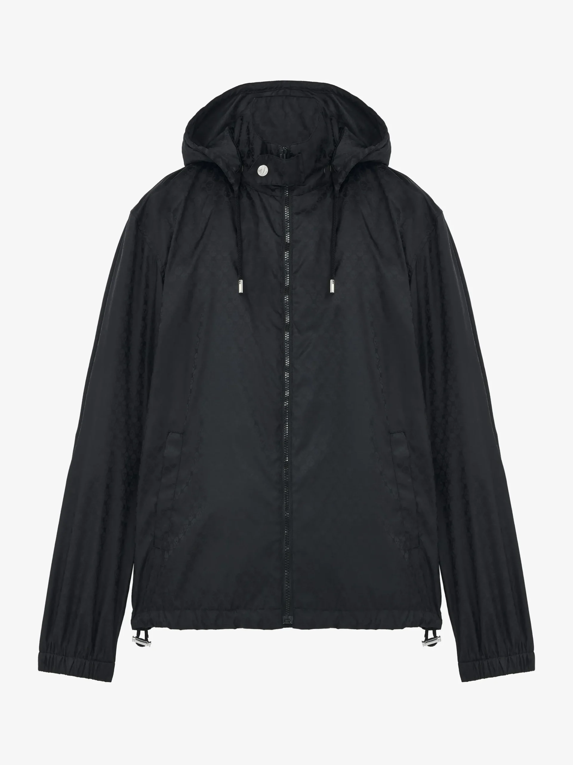 Giacca a vento con motivo Skull in jacquard da Uomo in Nero