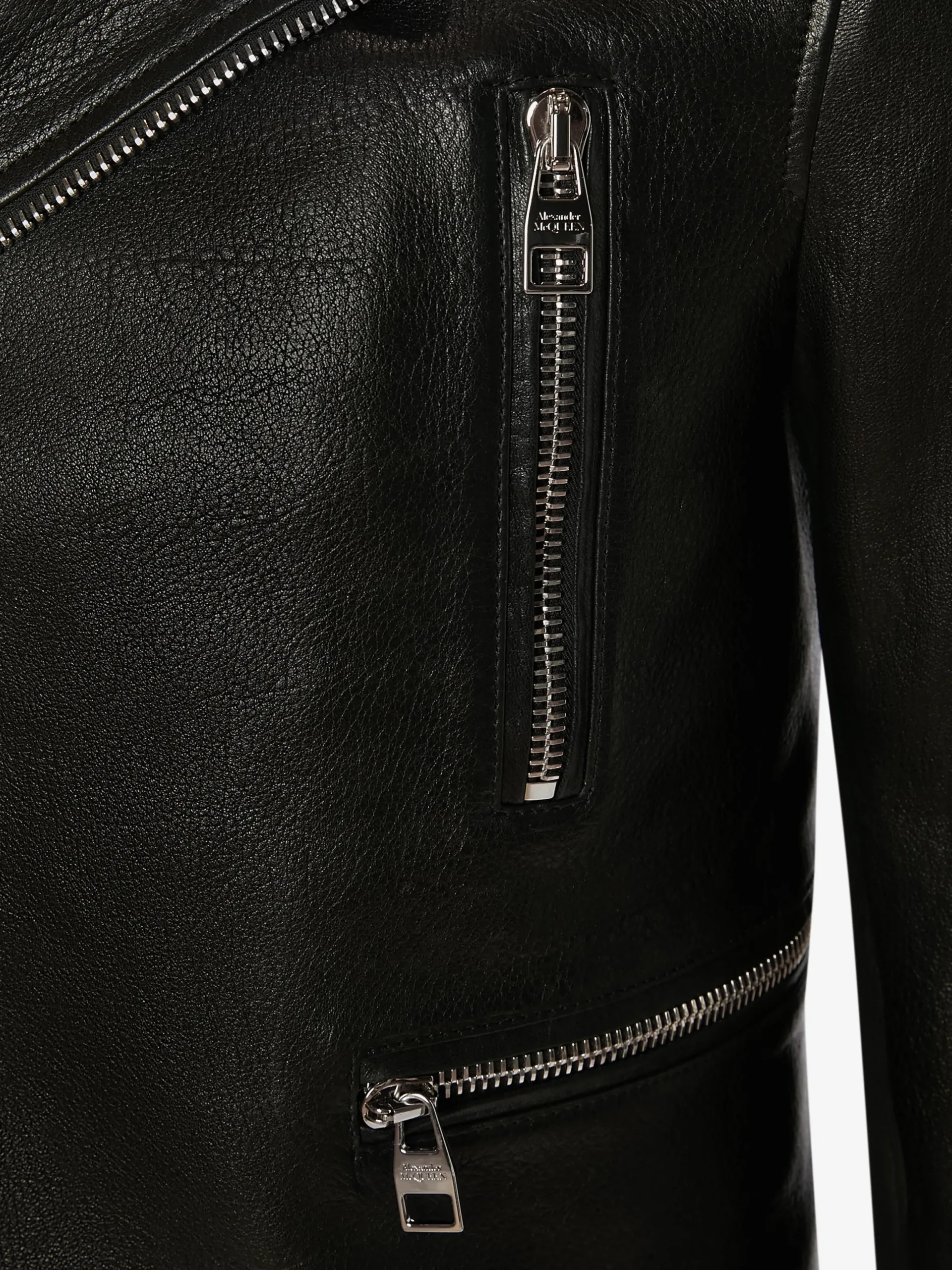 Giacca Biker in Pelle da Uomo in Nero