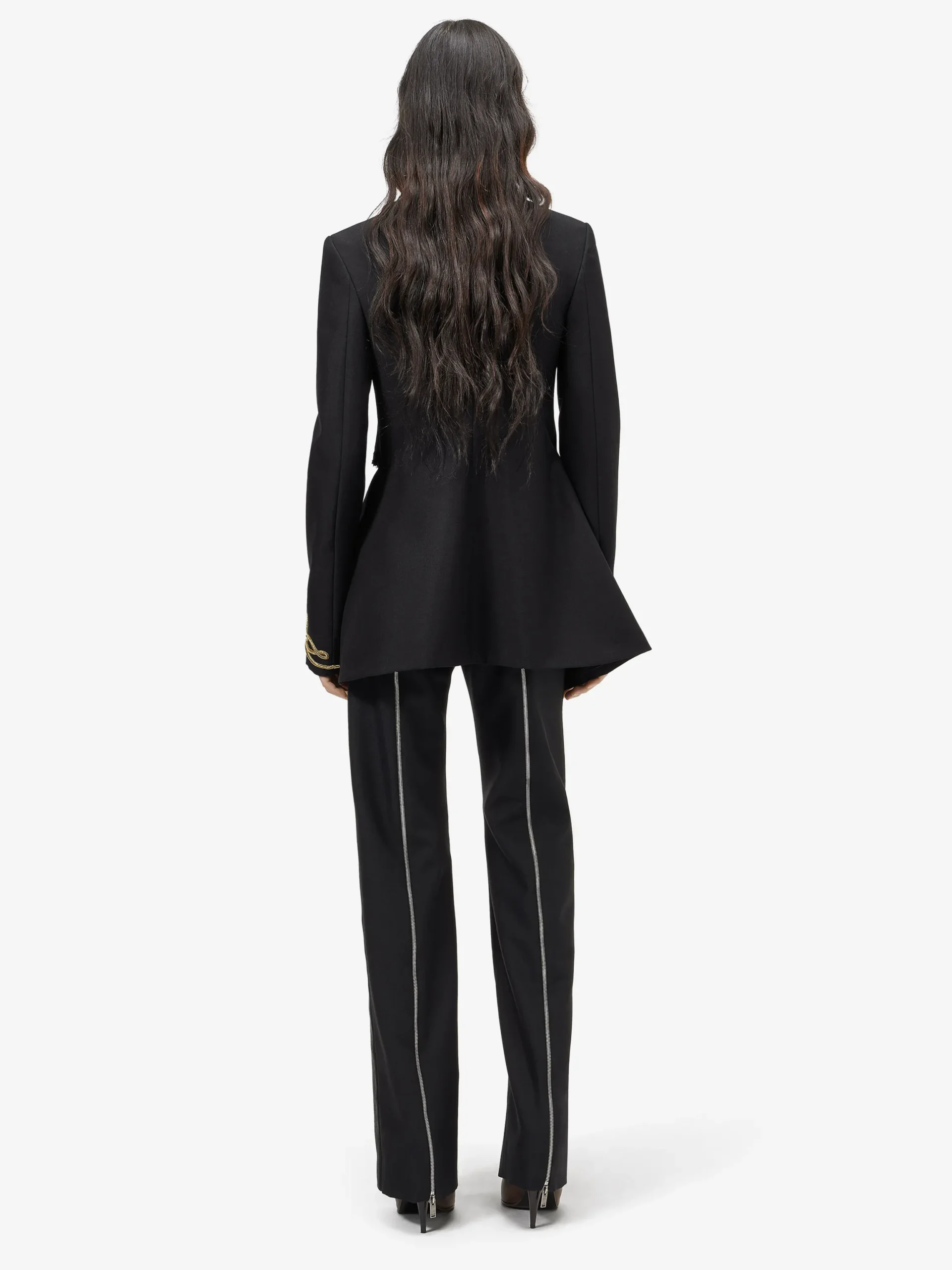 Giacca con ricamo frogging da Donna in Nero/Oro