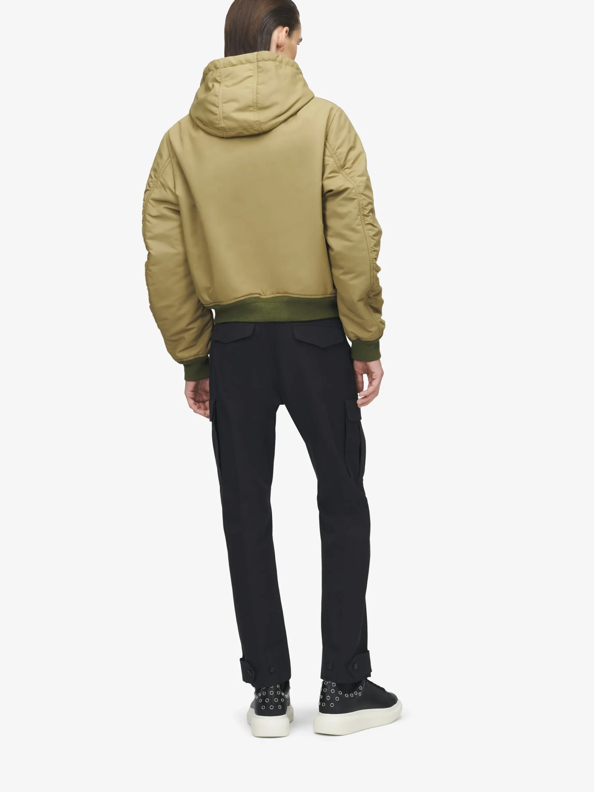 Giacca di nylon con cappuccio da Uomo in Beige