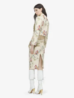 Giacca Floreale con Ricamo in Passamaneria Decorativa da Donna in Multicolore