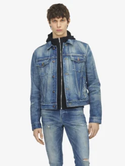 Giacca in Denim da Uomo in Washed Blue