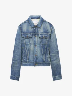 Giacca in Denim da Uomo in Washed Blue
