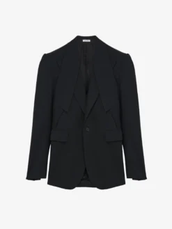 Giacca monopetto con revers capovolti da Uomo in Nero