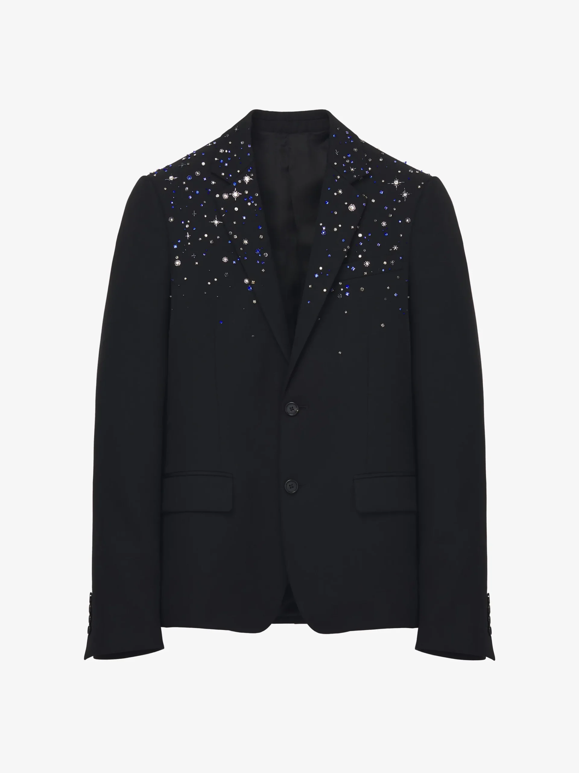 Giacca monopetto con ricamo costellazione da Uomo in Nero