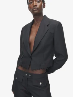 Giacca monopetto corta da Donna in Nero