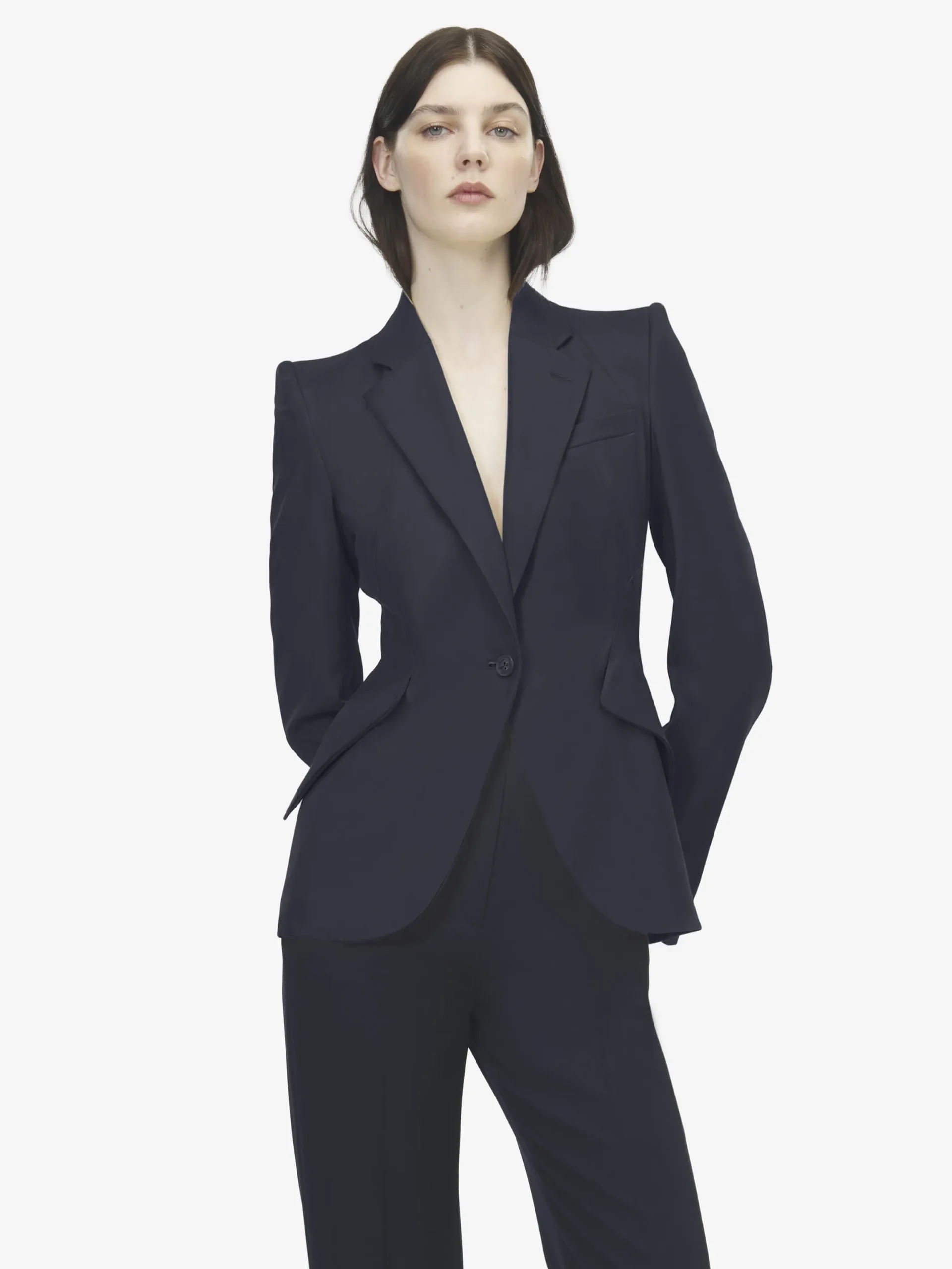 Giacca monopetto in lana da Donna in Indaco