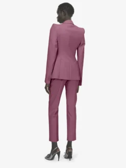 Giacca monopetto in lana da Donna in Rosa