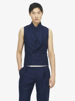 Gilet sartoriale da Uomo in Indaco