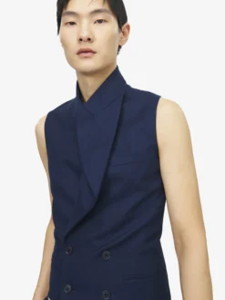 Gilet sartoriale da Uomo in Indaco