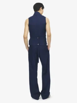 Gilet sartoriale da Uomo in Indaco