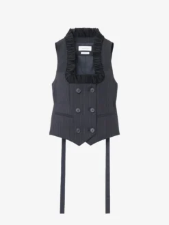 Gilet sartoriale gessato da Donna in Blu Navy
