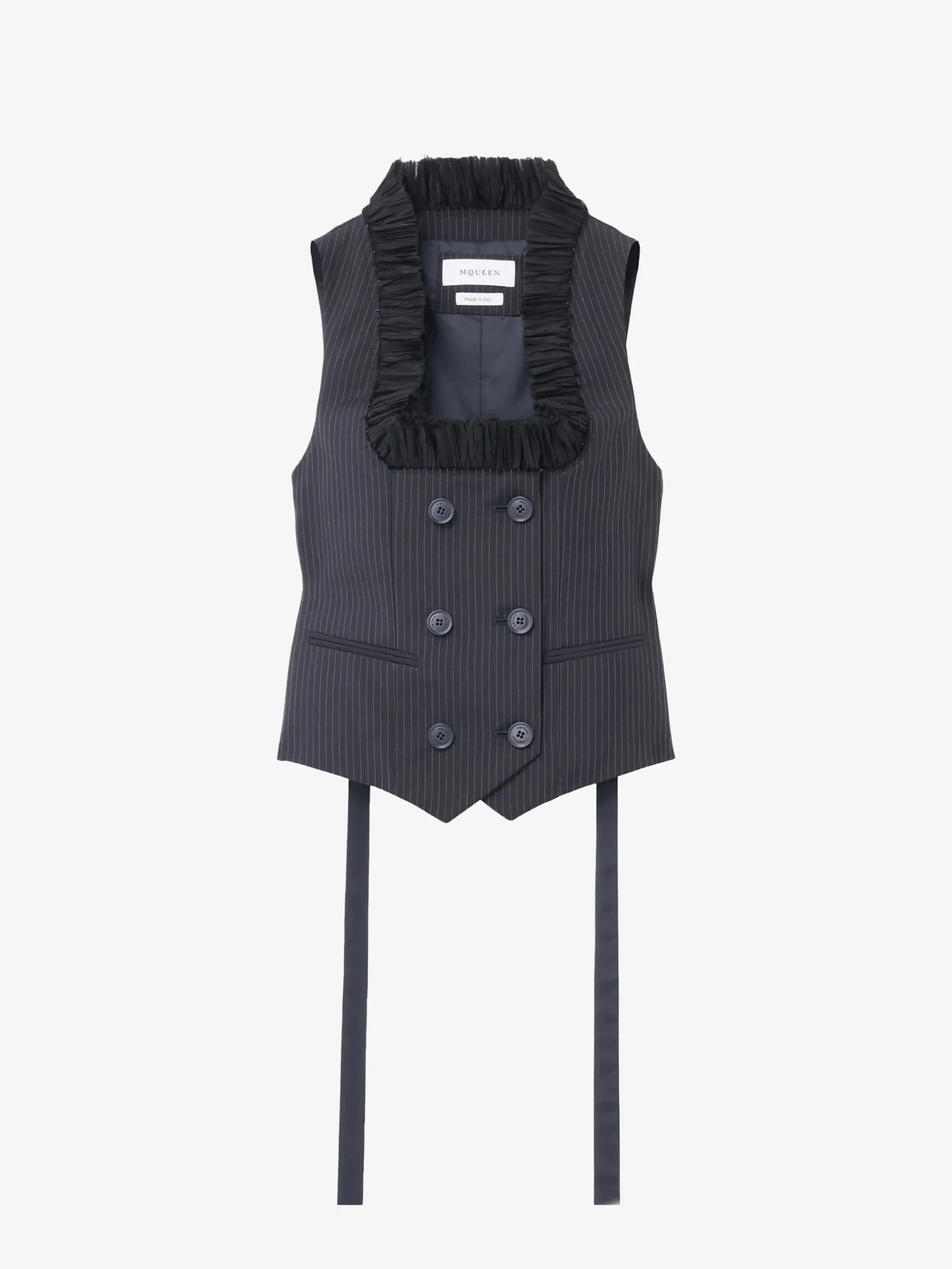Gilet sartoriale gessato da Donna in Blu Navy
