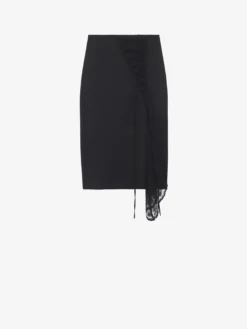 Gonna a tubino con pannello stile allacciatura corsetto da Donna in Nero