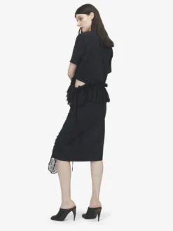 Gonna a tubino con pannello stile allacciatura corsetto da Donna in Nero