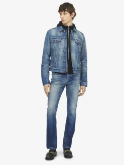 Jeans a gamba dritta da Uomo in Washed Blue