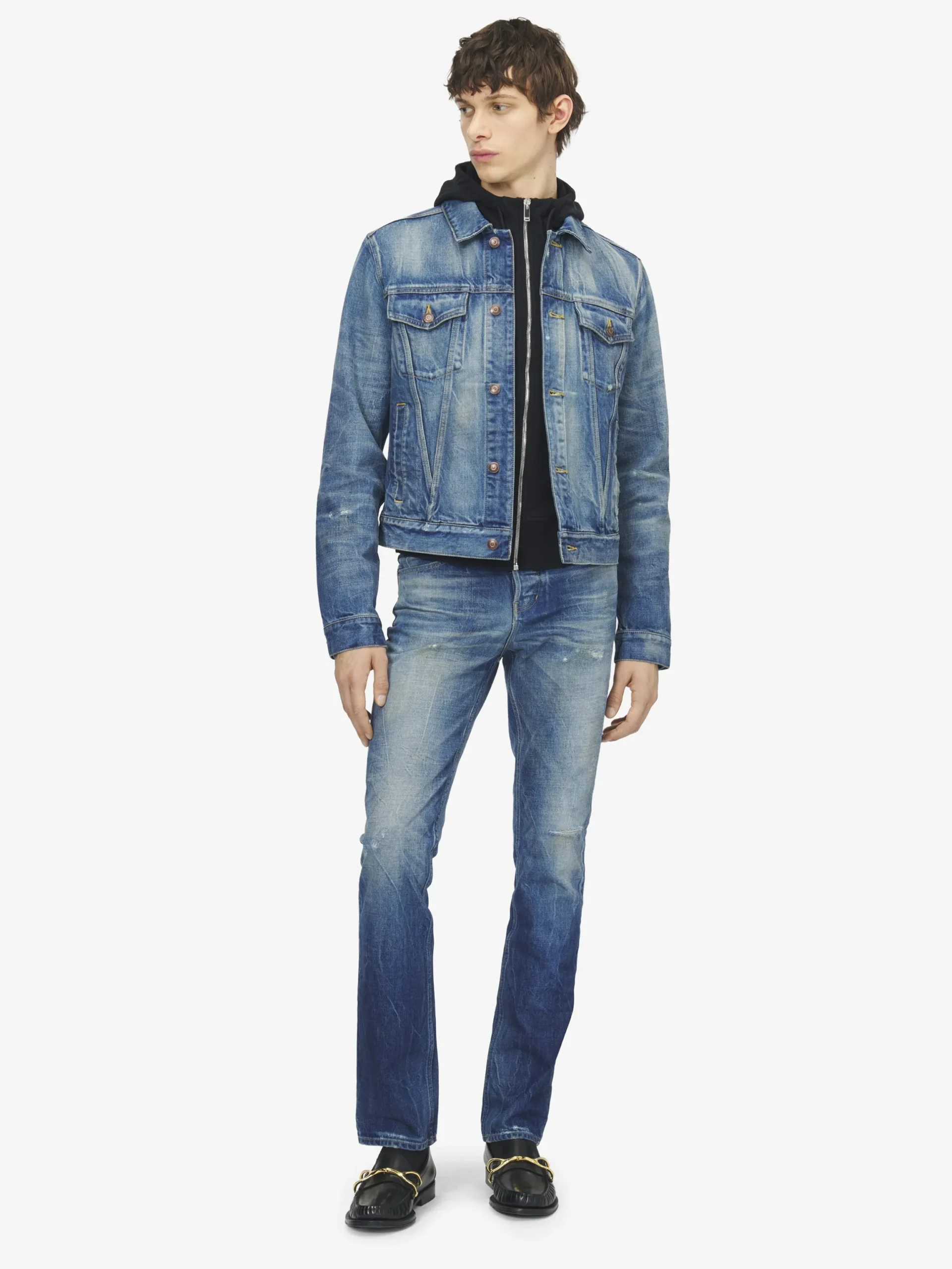 Jeans a gamba dritta da Uomo in Washed Blue