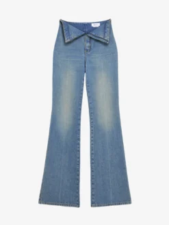 Jeans con risvolto in vita da Donna in Washed Blue