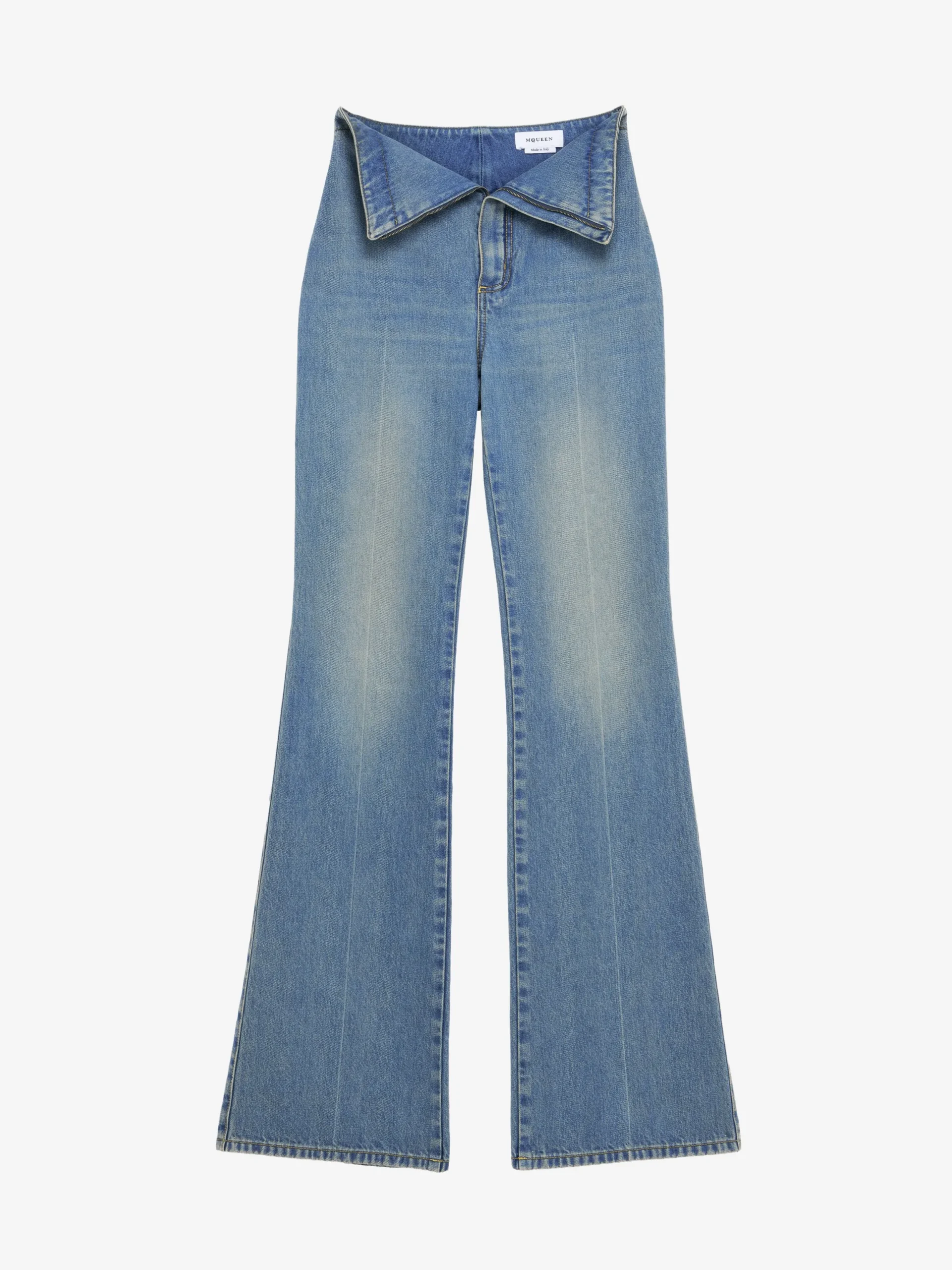 Jeans con risvolto in vita da Donna in Washed Blue