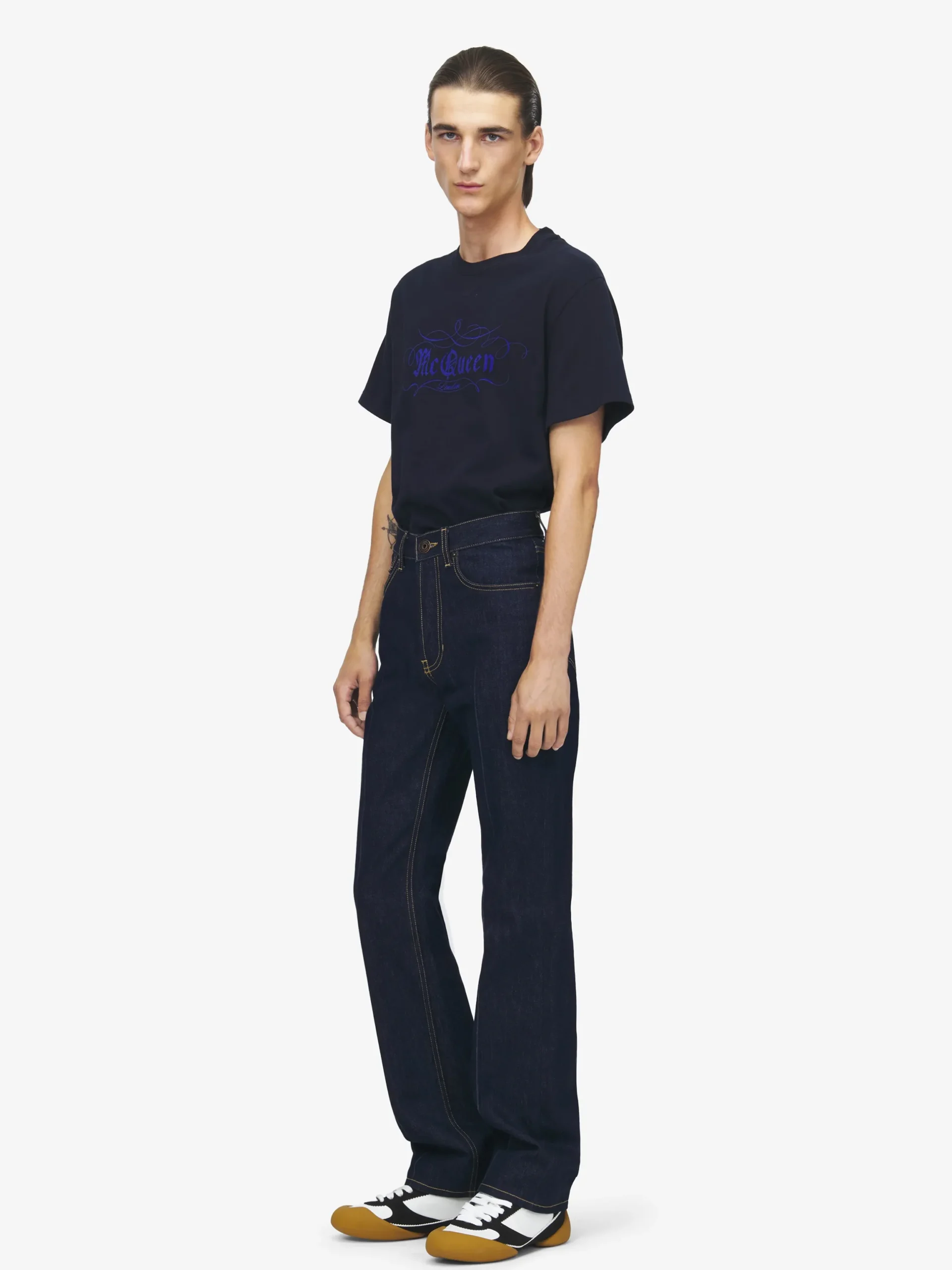 Jeans slim in denim da Uomo in Indaco