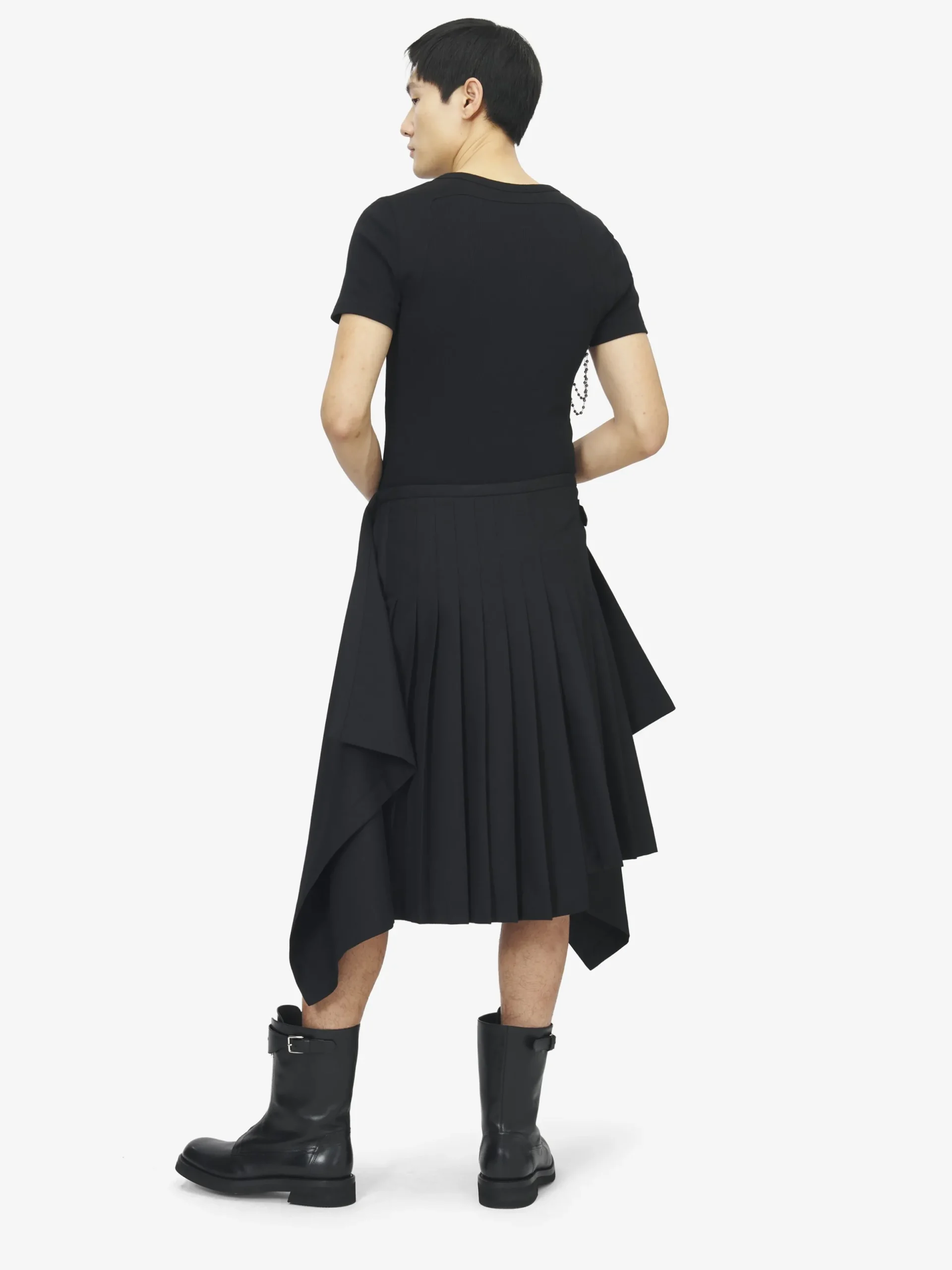 Kilt drappeggiato da Uomo in Nero