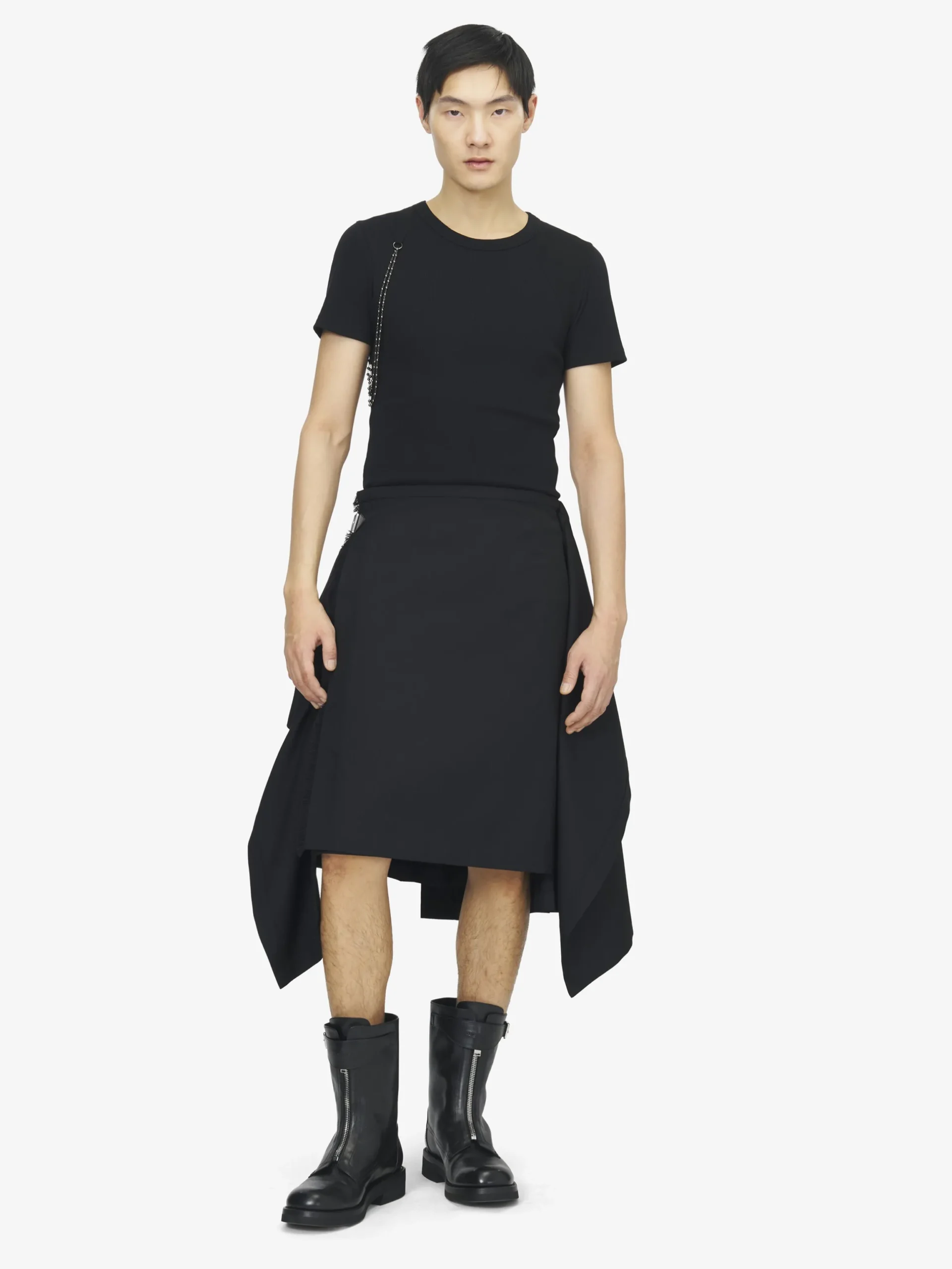 Kilt drappeggiato da Uomo in Nero