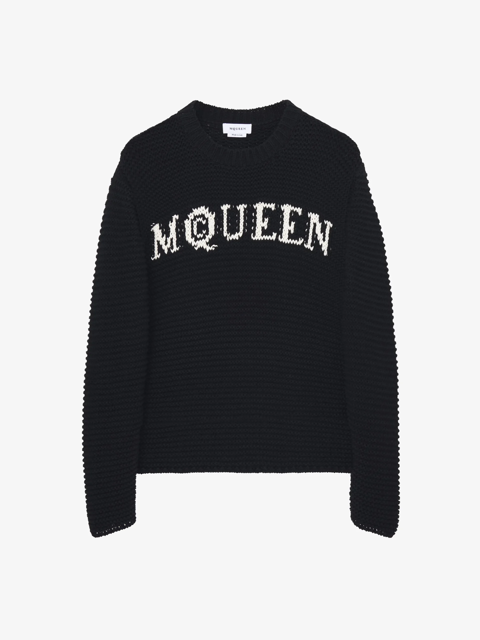 Maglione testurizzato con logo da Uomo in Nero