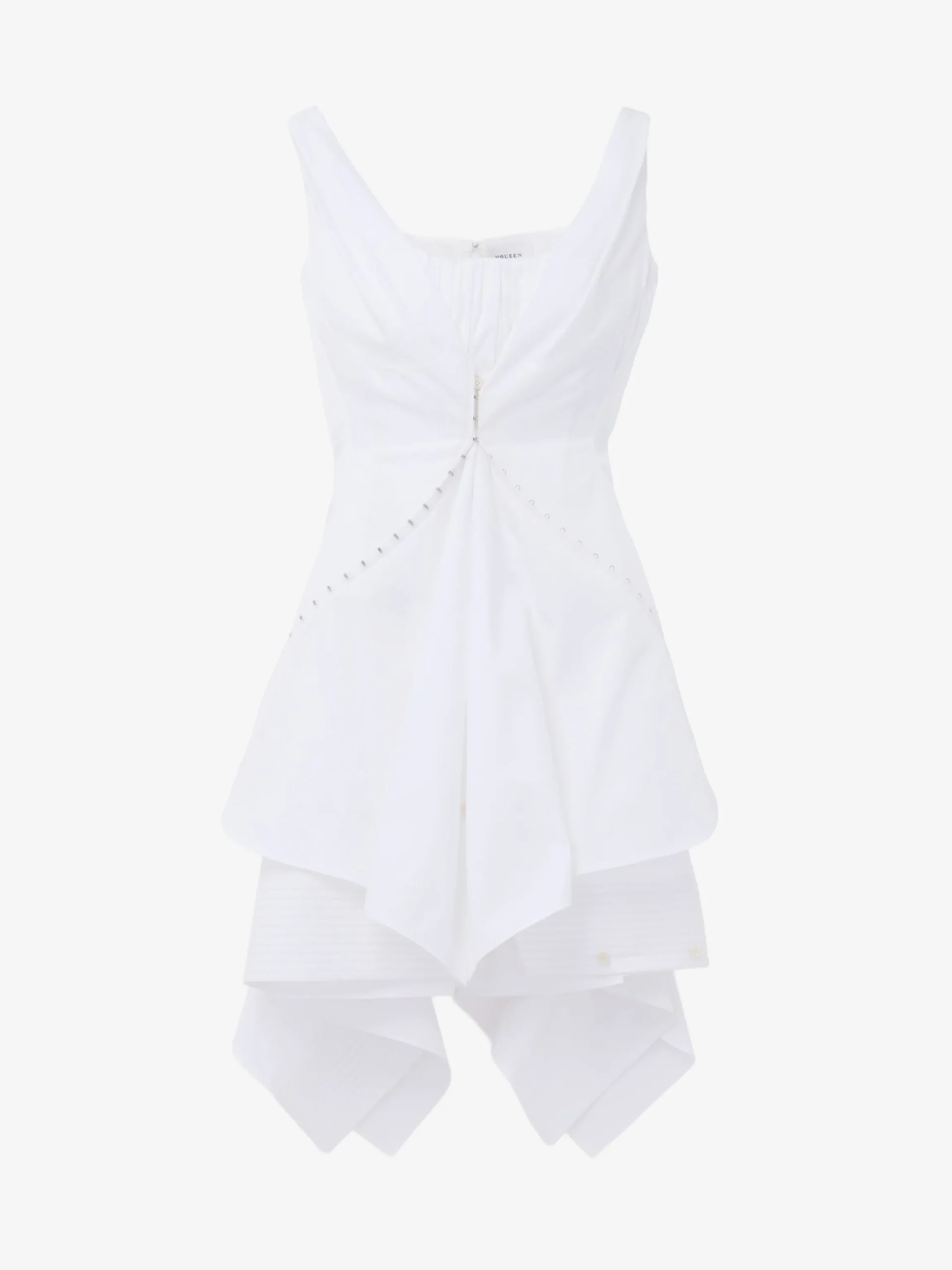 Miniabito arricciato da Donna in Bianco Ottico