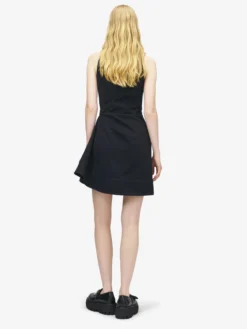 Miniabito asimmetrico in denim da Donna in Nero