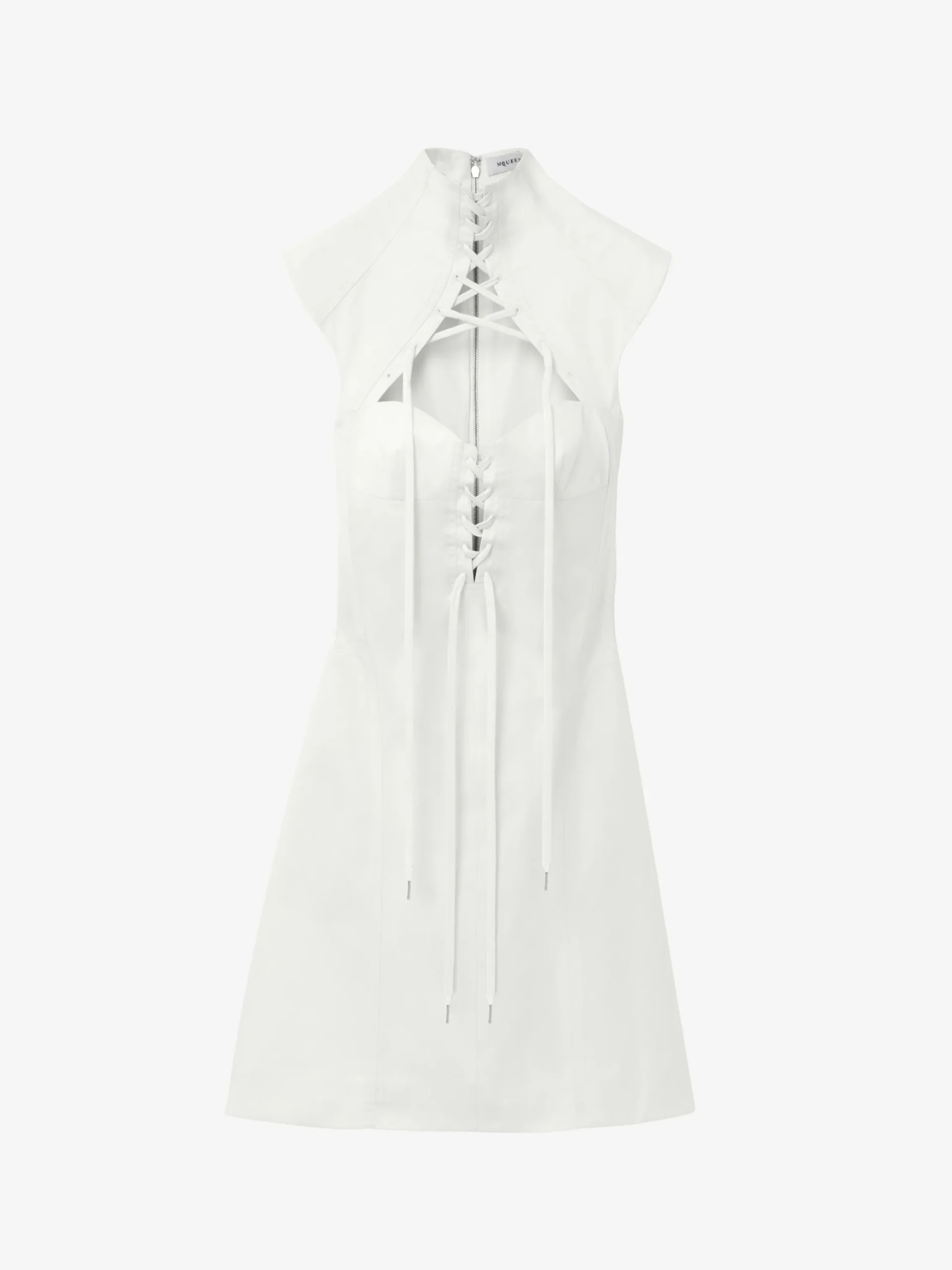 Miniabito con corsetto e cut-out da Donna in Avorio