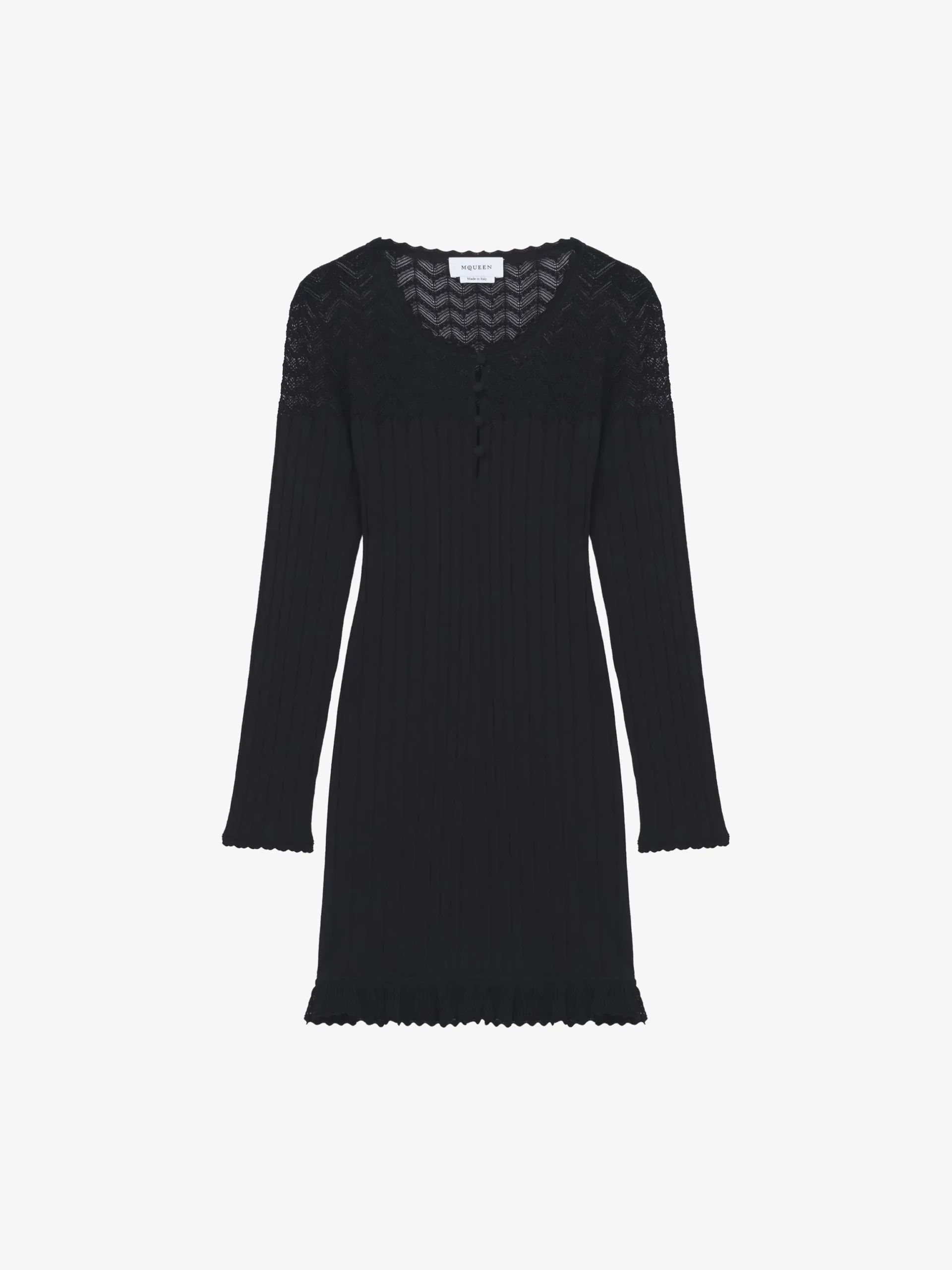 Miniabito in maglia pointelle da Donna in Nero
