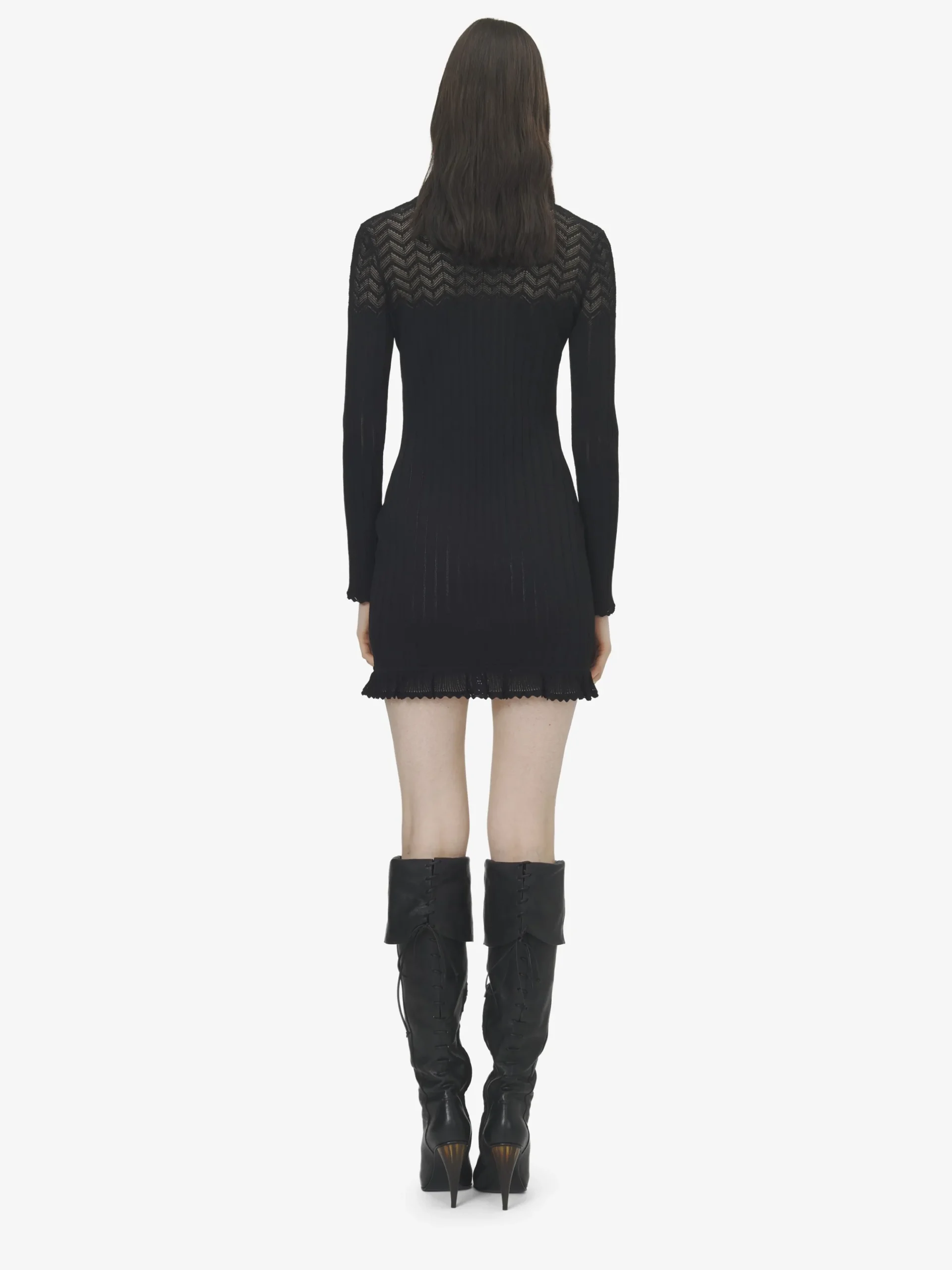 Miniabito in maglia pointelle da Donna in Nero
