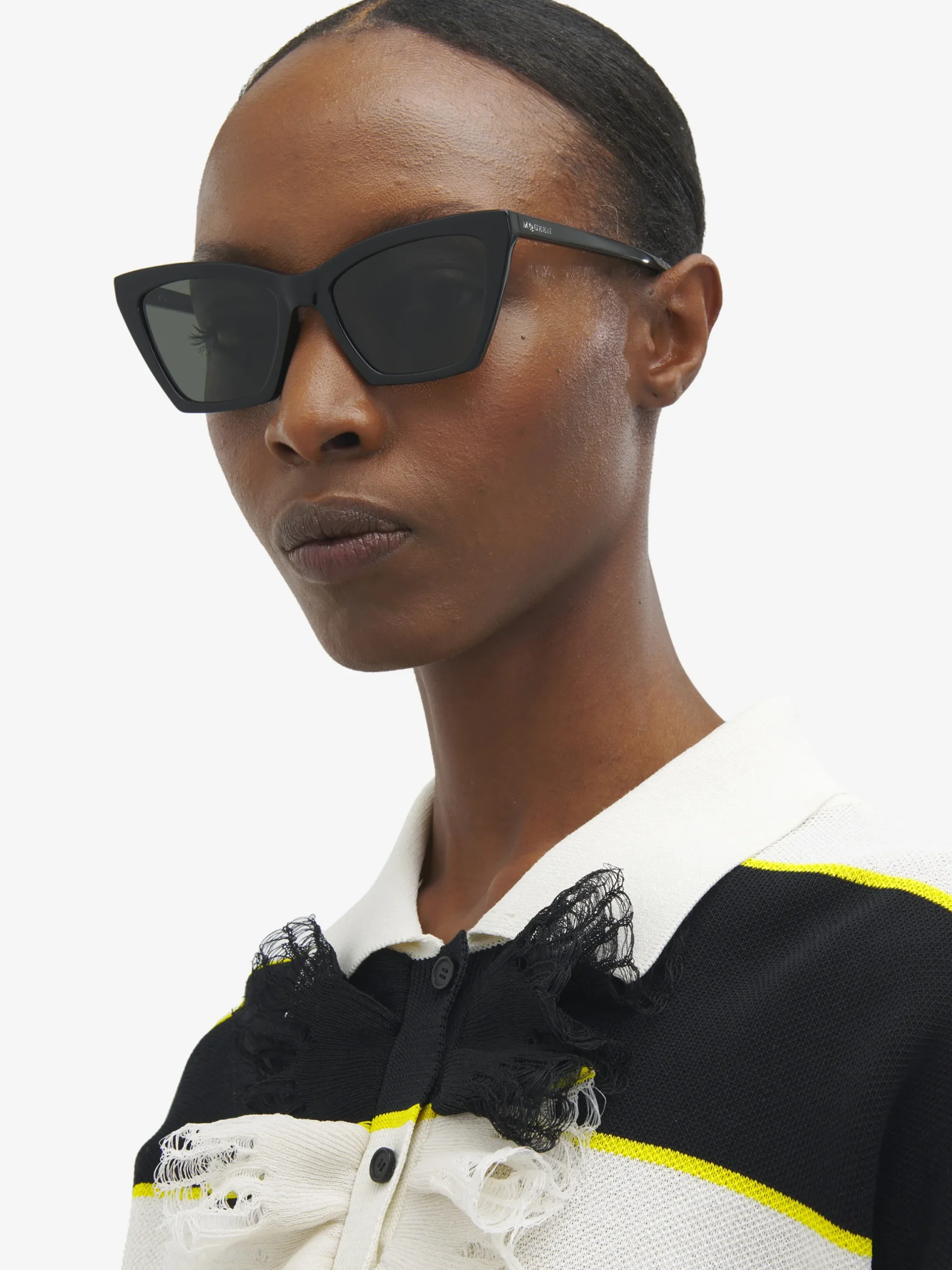 Occhiali da sole Cat-eye geometrici Spike da Donna in Nero/Fumé