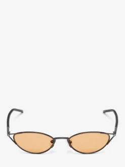 Occhiali da sole cat-eye sottili con T-Bar da Donna in Arancio Bruciato