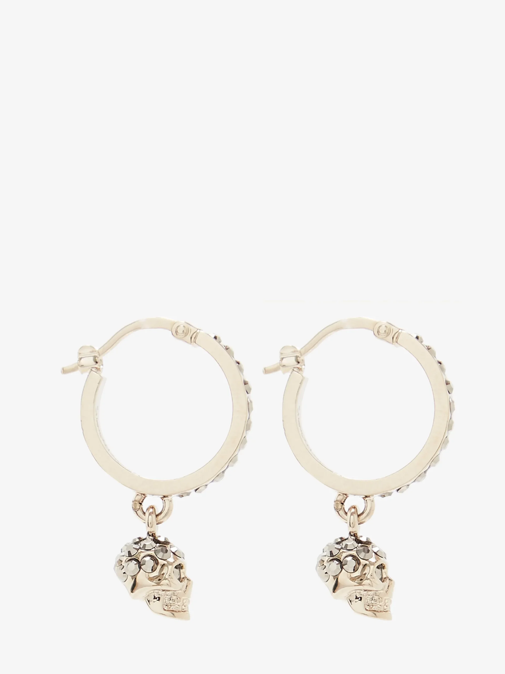Orecchini Mini Skull a Cerchio da Donna in Finitura oro chiaro
