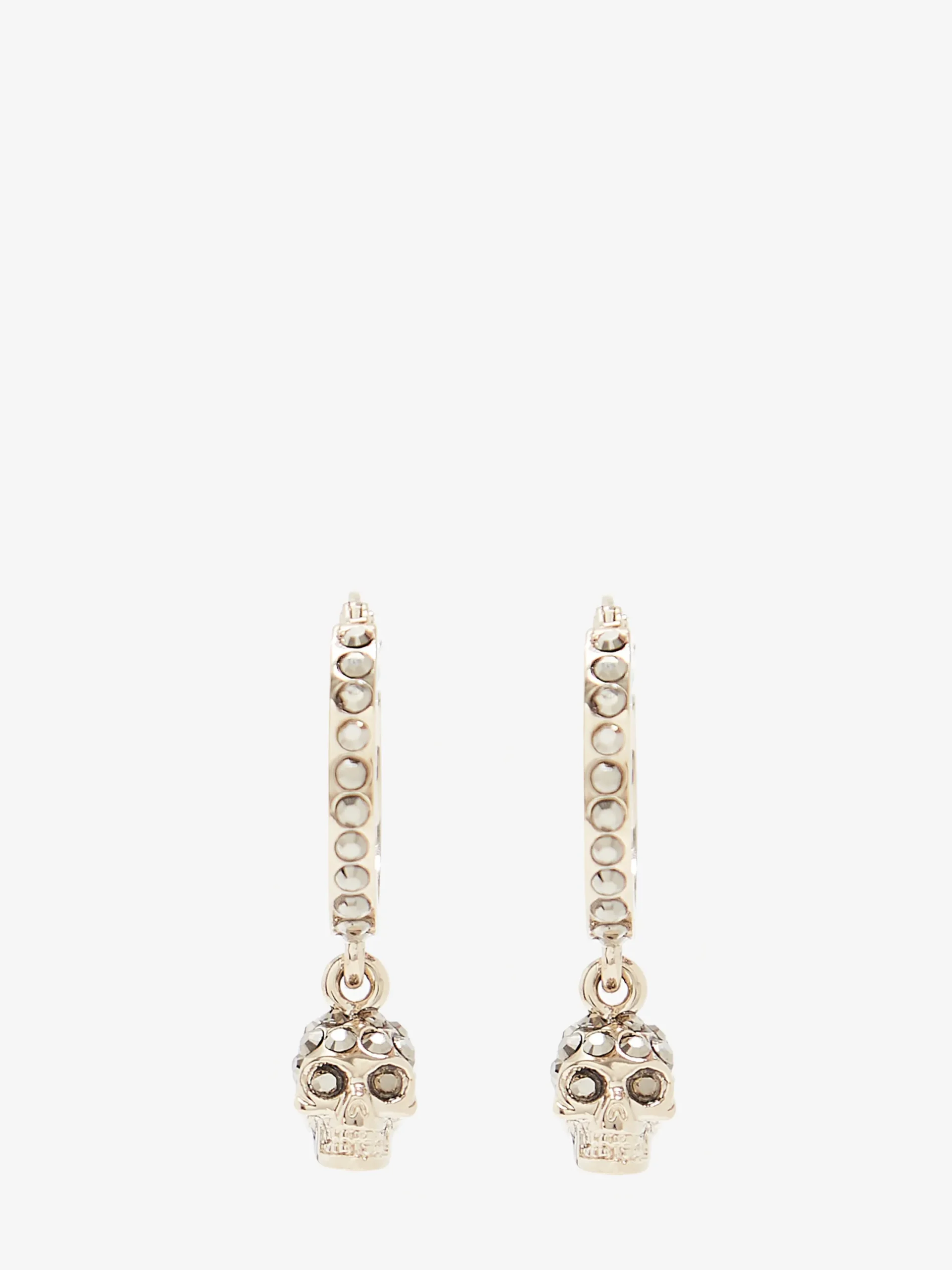 Orecchini Mini Skull a Cerchio da Donna in Finitura oro chiaro