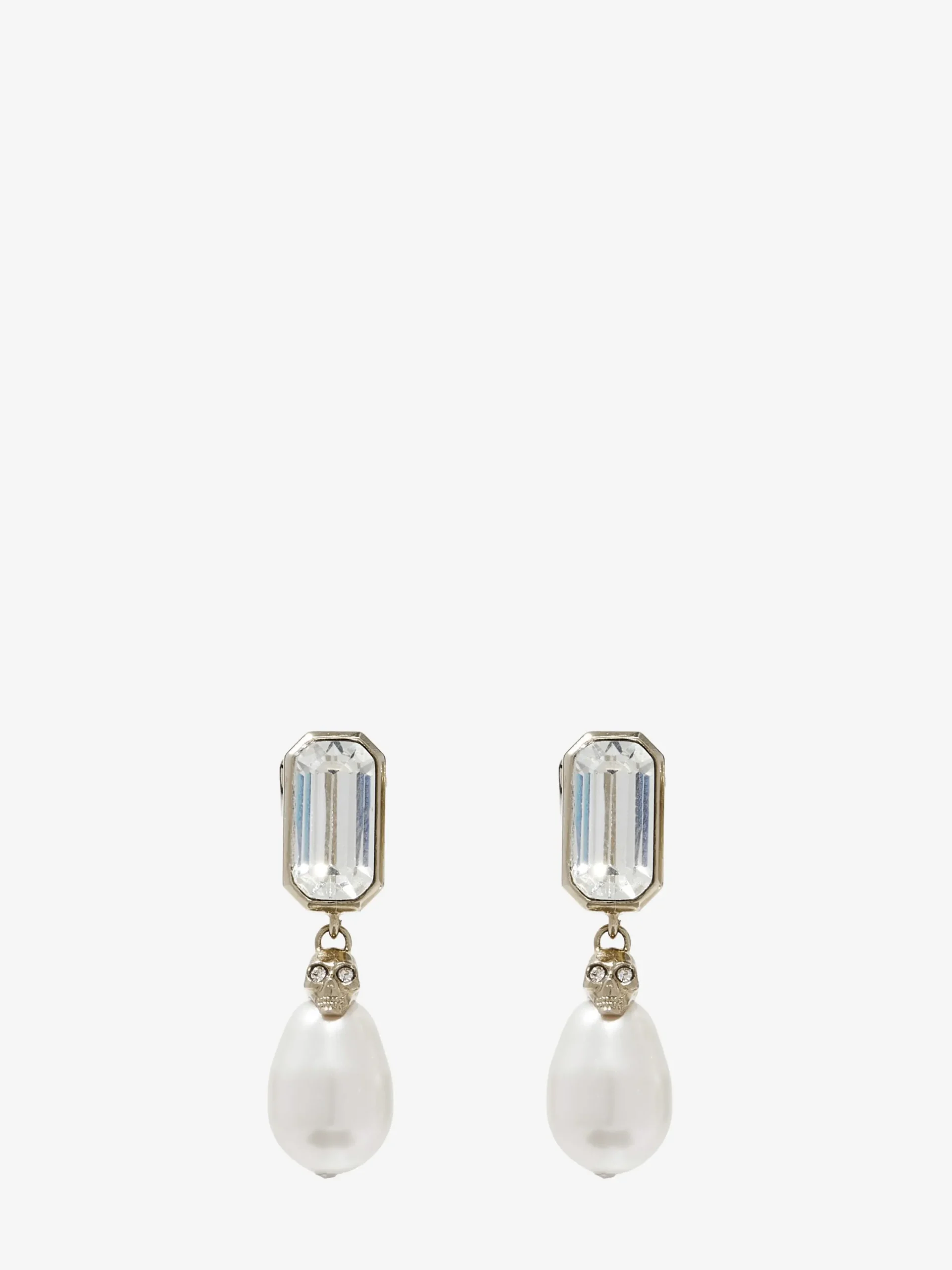 Orecchini Skull con cristalli da Donna in Finitura oro pallido