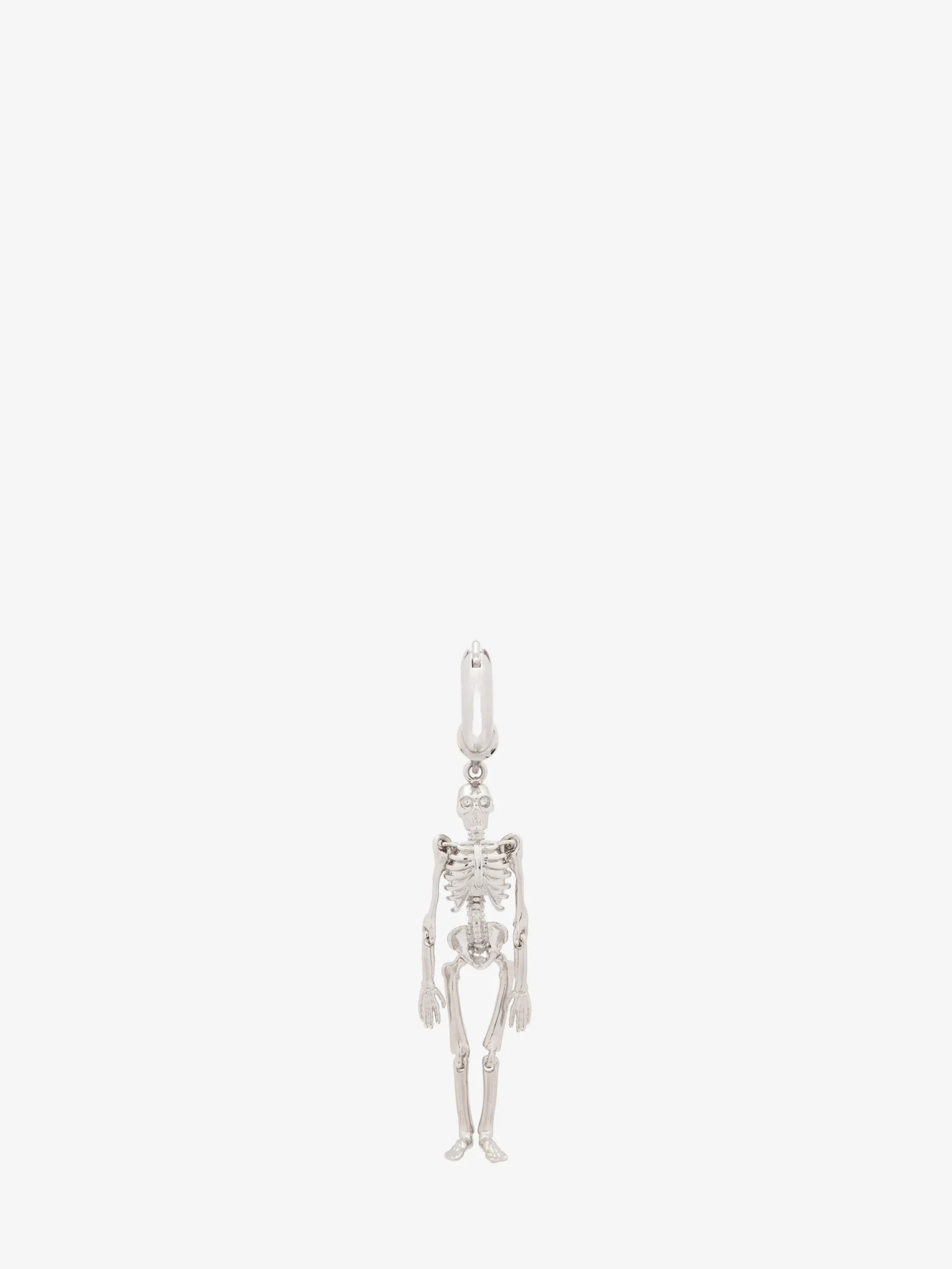 Orecchino Dancing Skeleton da Uomo in Finitura argento