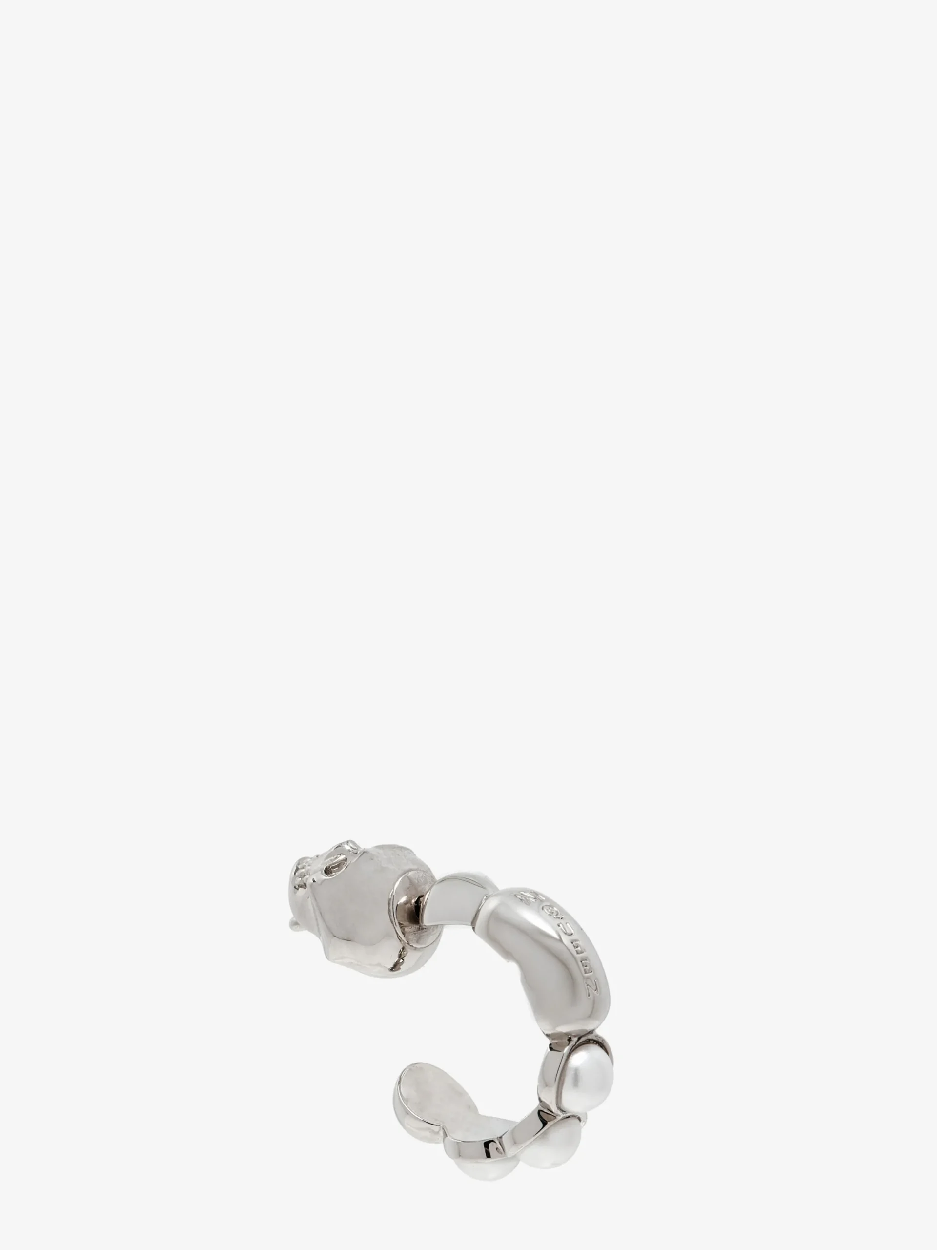 Orecchino Skull con perla da Uomo in Finitura palladio