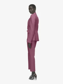 Pantaloni a sigaretta in gabardine di lana da Donna in Rosa