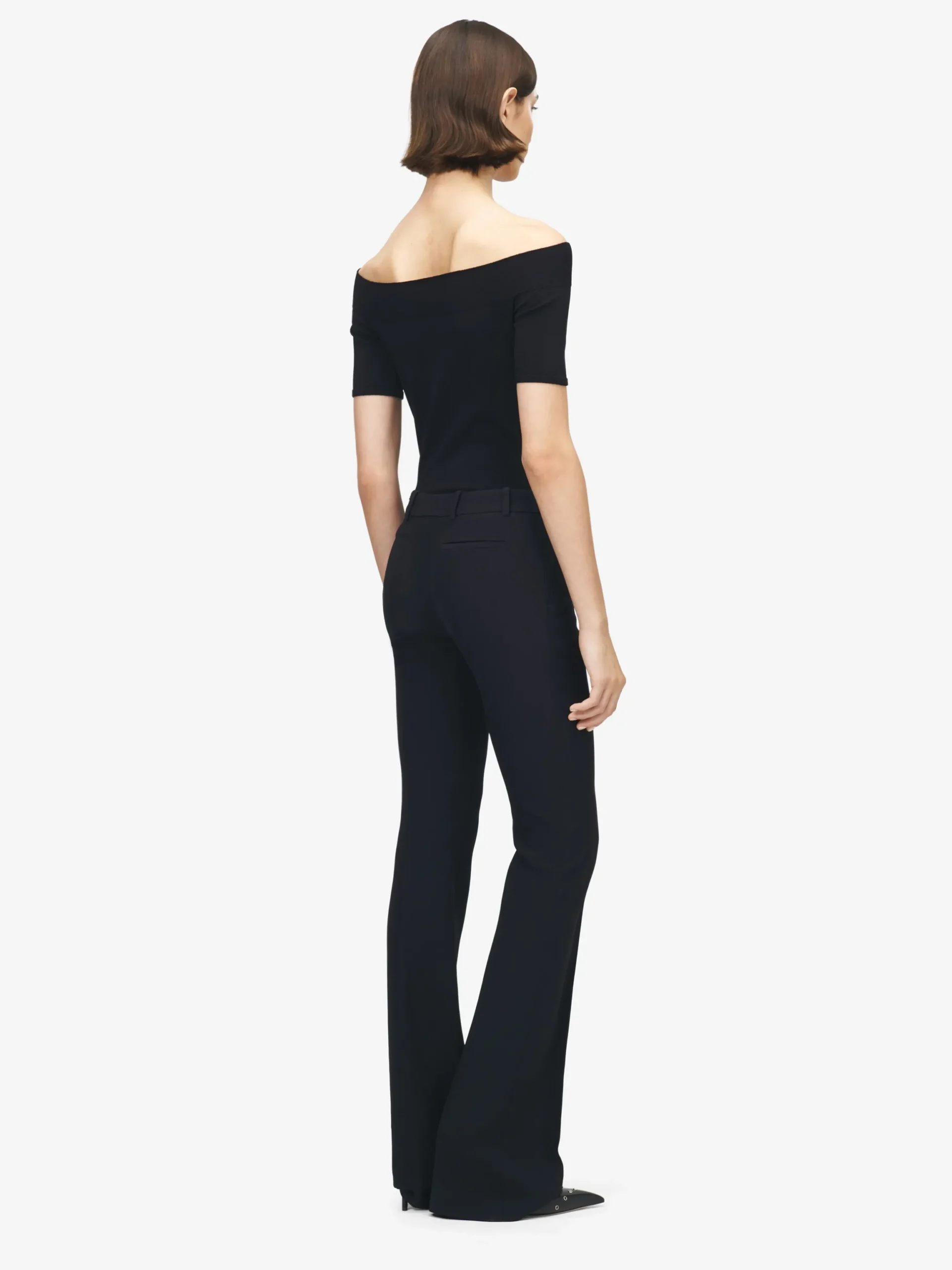 Pantaloni Bootcut Stretti da Donna in Nero