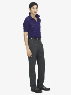 Pantaloni con motivo gessato screziato da Uomo in Grigio Mélange