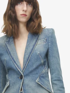 Pantaloni in Denim Bootcut da Donna in Washed Blue