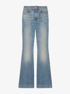 Pantaloni in Denim Bootcut da Donna in Washed Blue