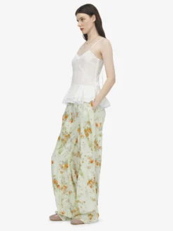 Pantaloni pyjama con motivo floreale da Donna in Pietra/Arancione chiaro