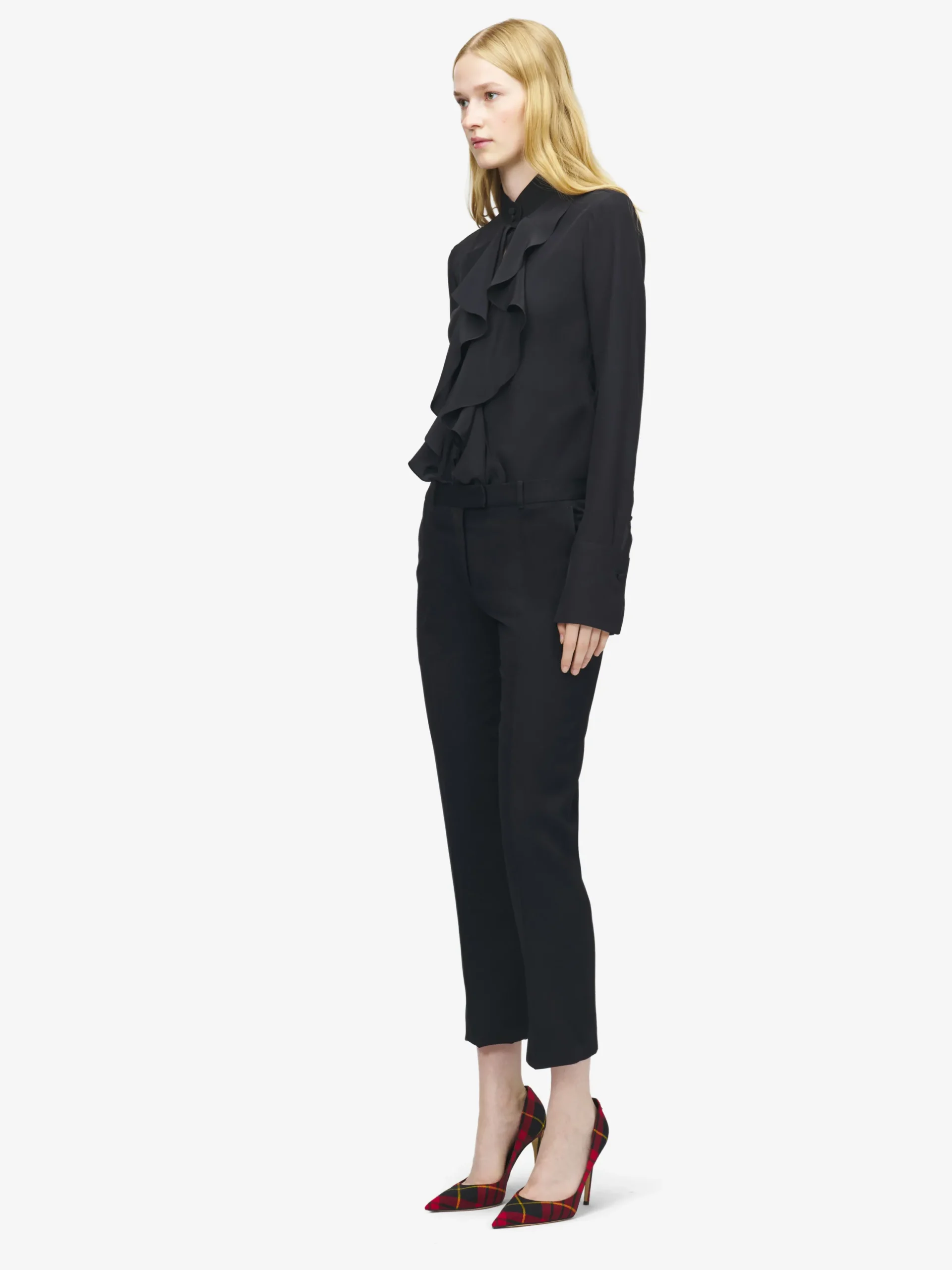 Pantaloni sartoriali cropped da Donna in Nero