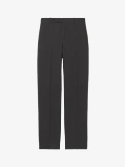 Pantaloni sartoriali in jacquard con motivo Skull da Uomo in Marrone